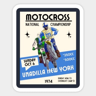 Vintage Motorcycle Motocross New York 1974 Sticker